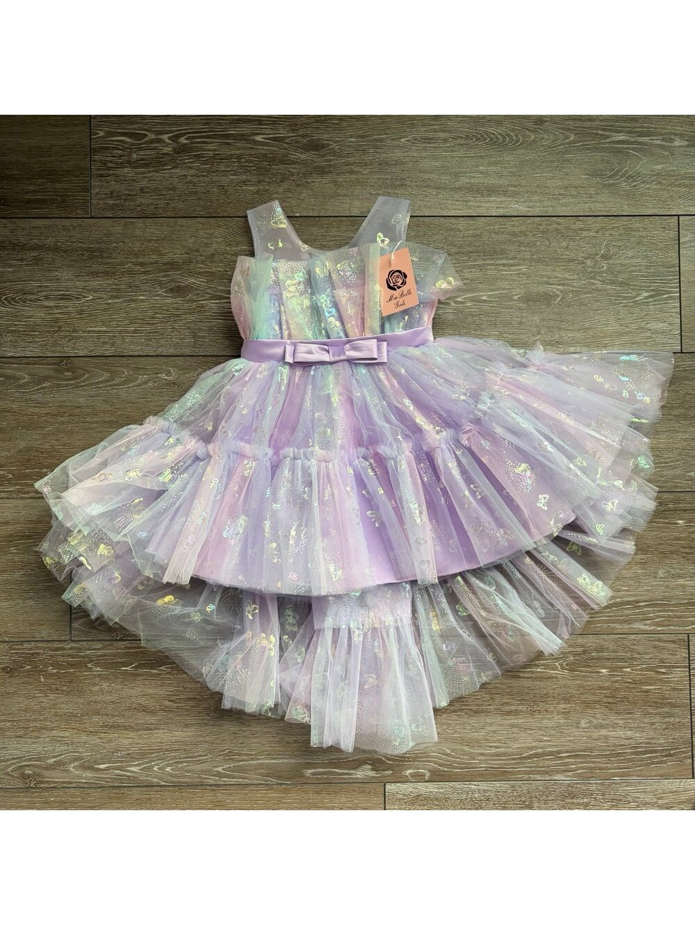 Mia Belle Stunning Star Ombré Lilac Party Dress